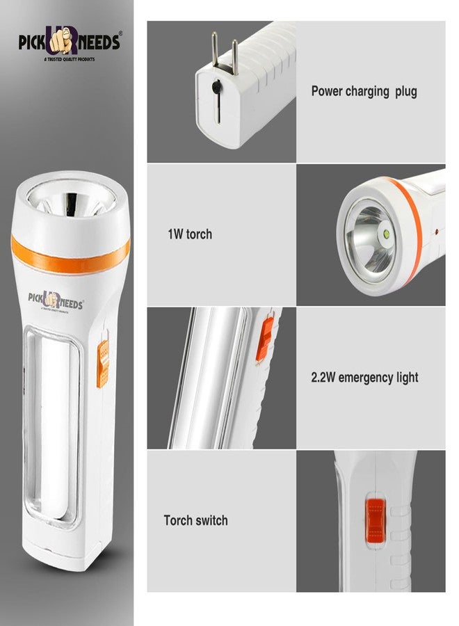 Pick Ur Needs Rechargeable 25W+Tube Emergency Long Range Torch Search Light with Slide Charging Plug (Pack of 2) (Small Pack of 2) - Image 4